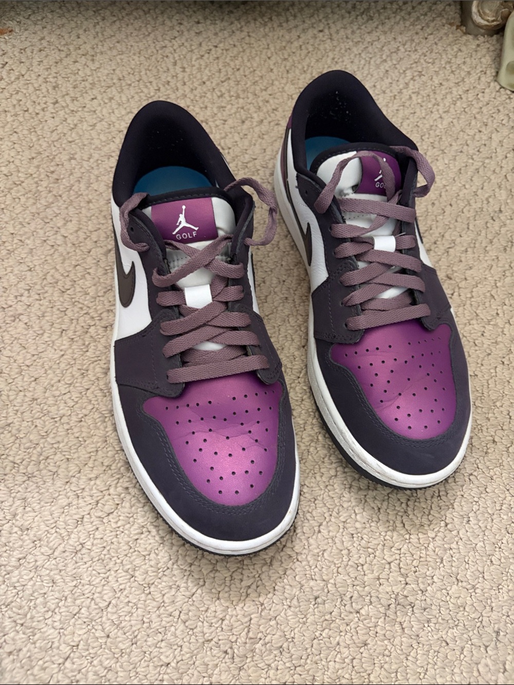 Jordan Low-Top Sneakers in Purple, White and Black